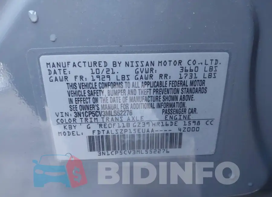 3N1CP5CV3ML552276 Photo# 9