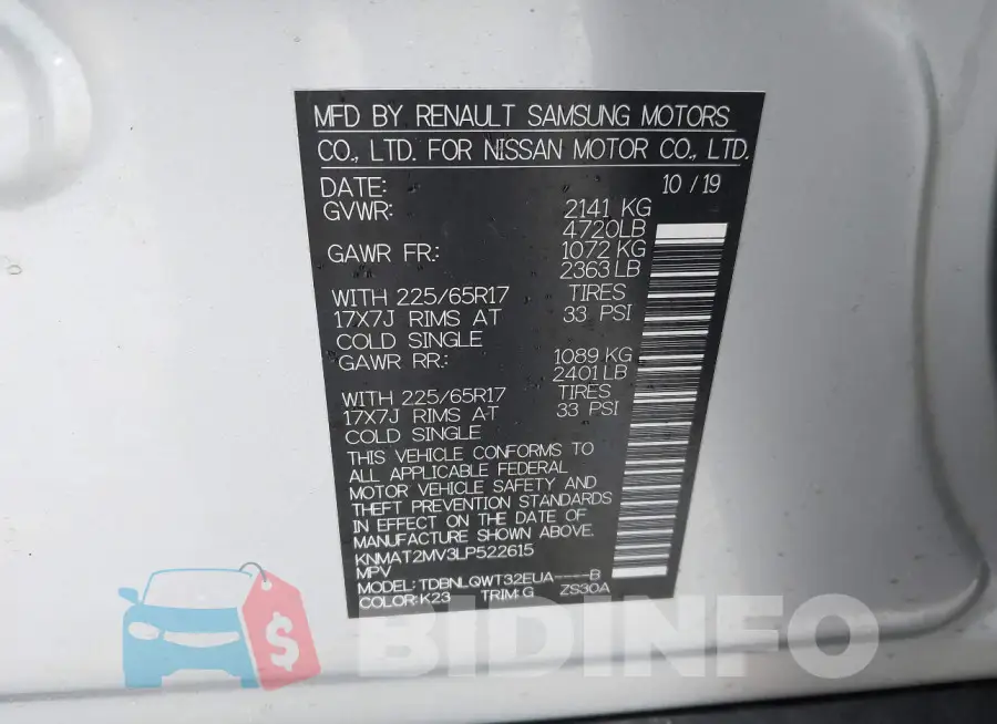 KNMAT2MV3LP522615 Photo# 9