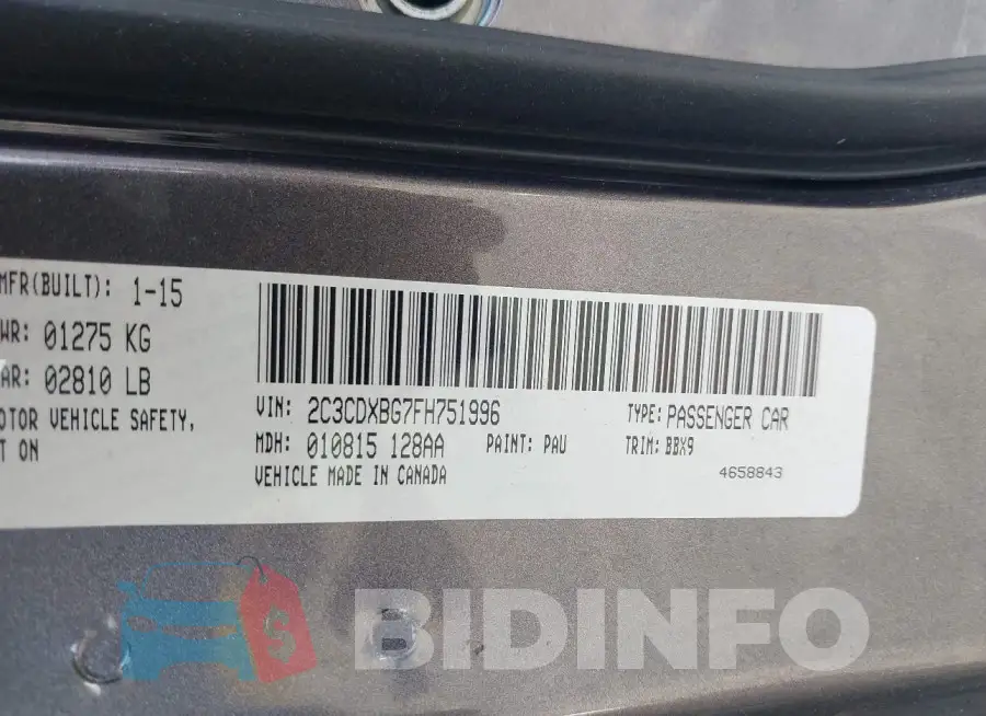 2C3CDXBG7FH751996 Photo# 9