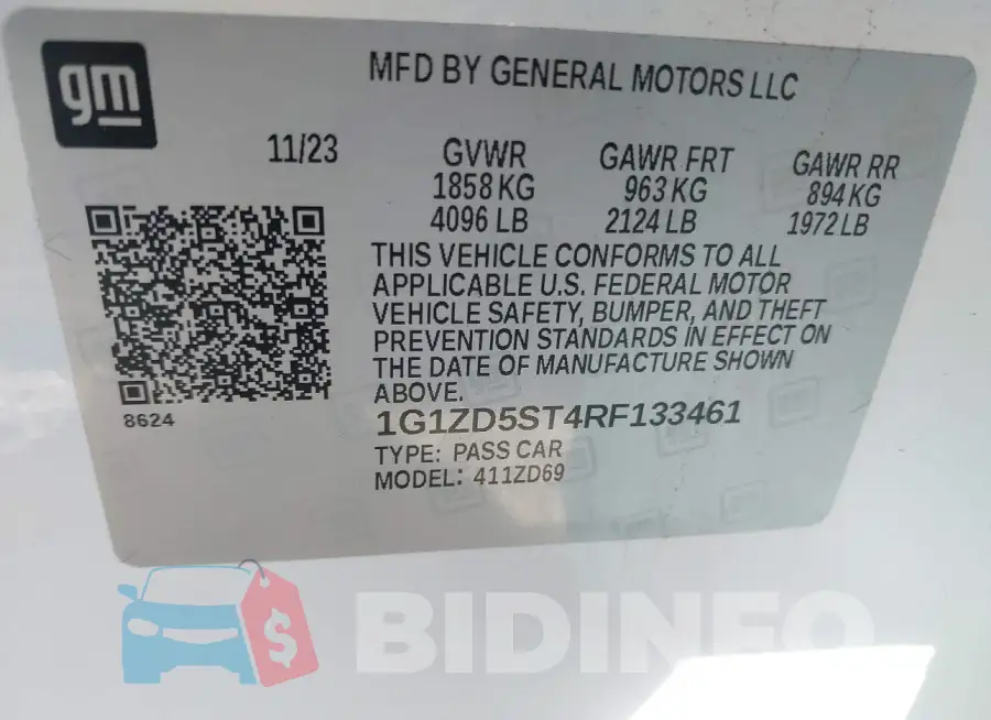 1G1ZD5ST4RF133461 Photo# 9