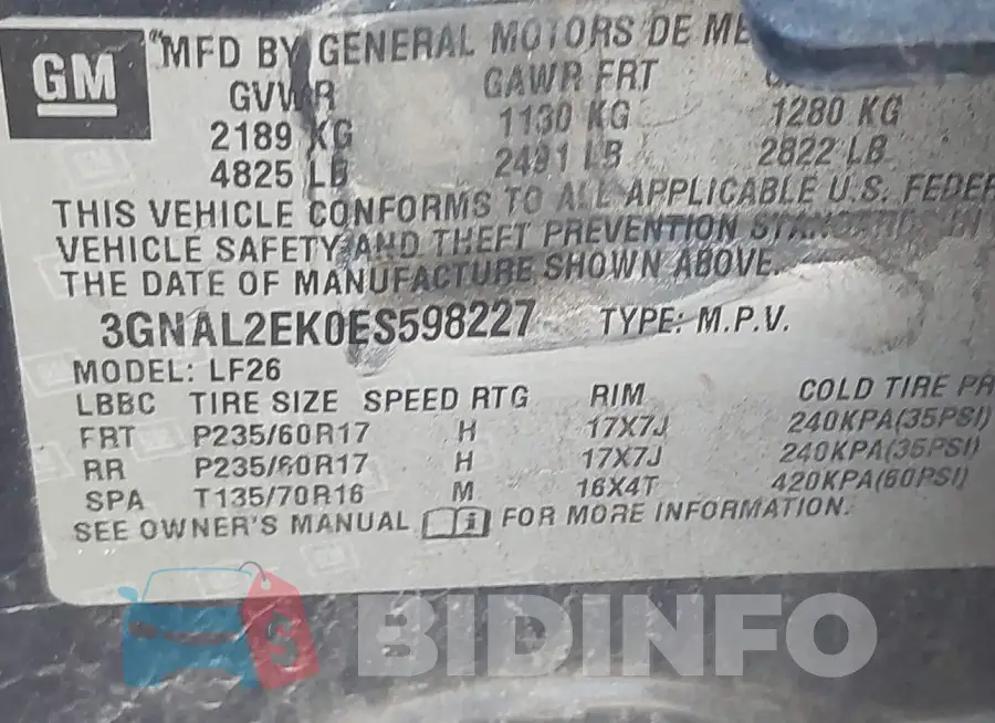 3GNAL2EK0ES598227 Photo# 9