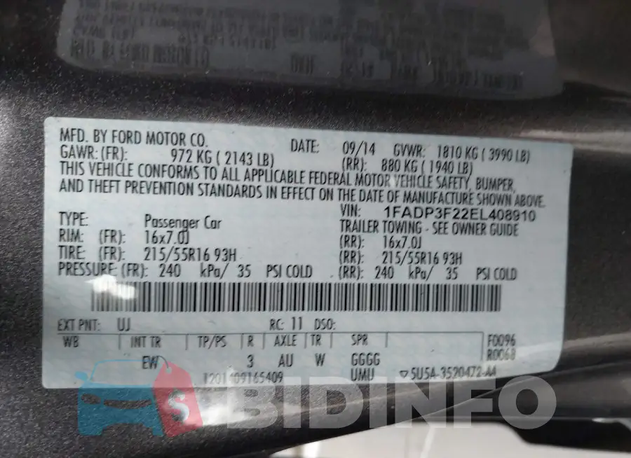 1FADP3F22EL408910 Photo# 9