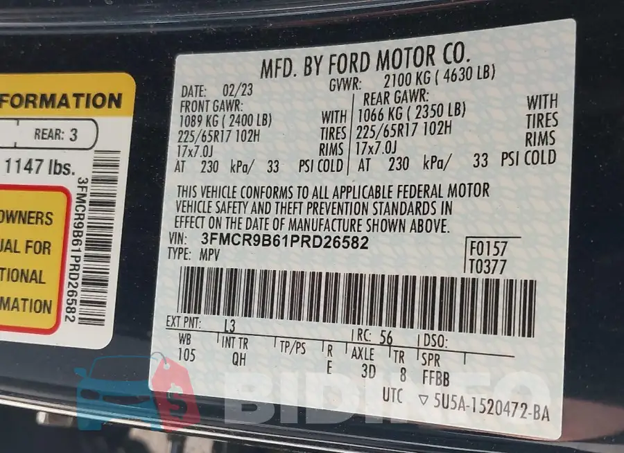 3FMCR9B61PRD26582 Photo# 9