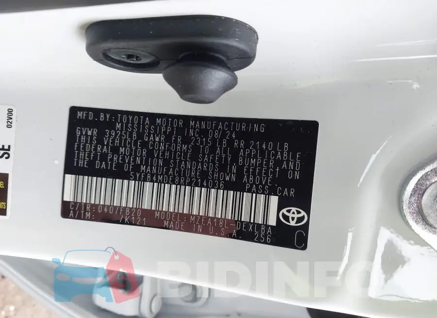 5YFB4MDE8RP214036 Photo# 9