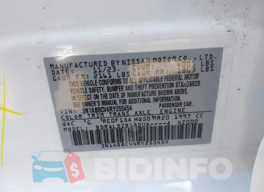 3N1AB8CV4RY255454 Photo# 9