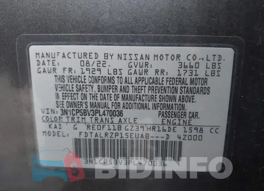 3N1CP5BV3PL470036 Photo# 9