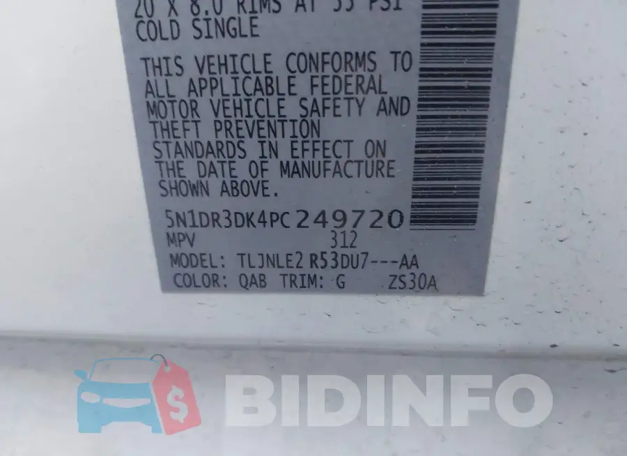 5N1DR3DK4PC249720 Photo# 9