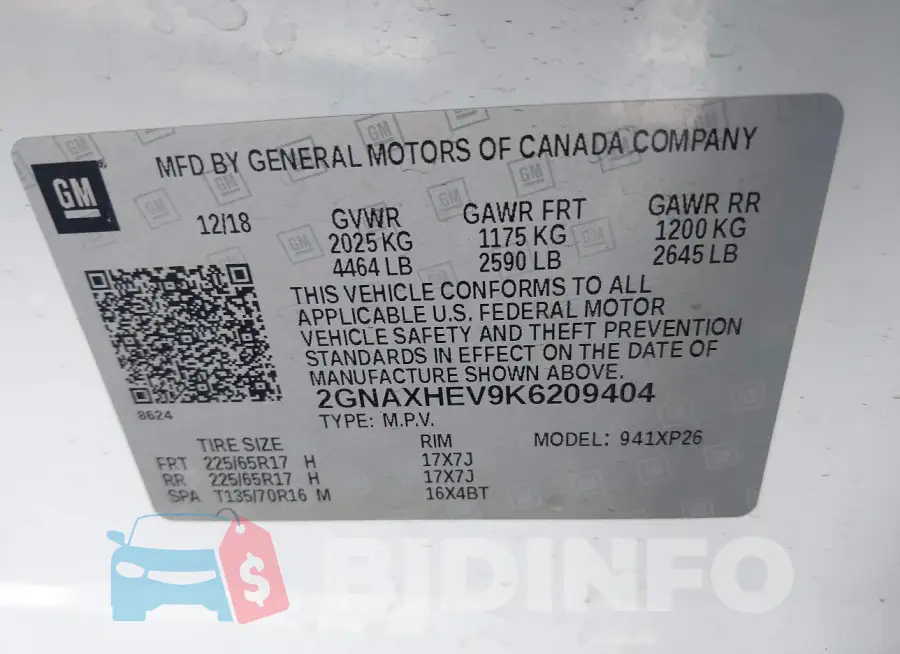 2GN8XHEV9K6209404 Photo# 9