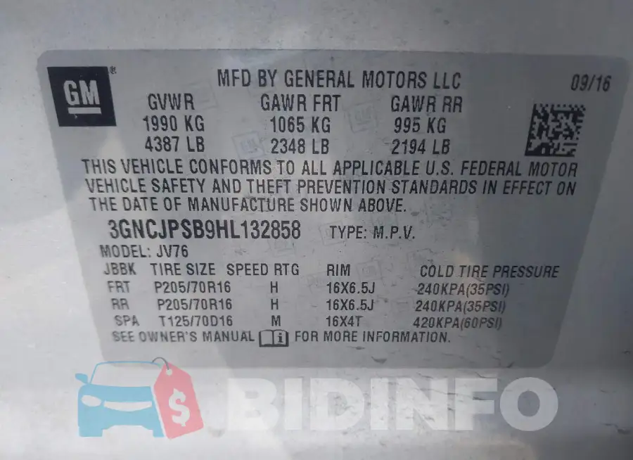 3GNCJPSB9HL132858 Photo# 9