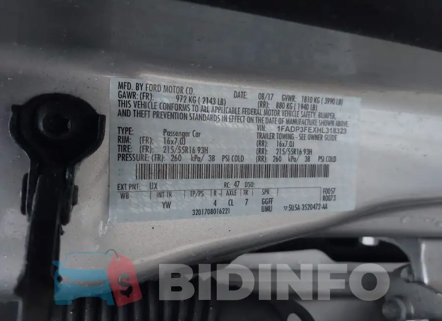 1FADP3FEXHL318323 Photo# 9