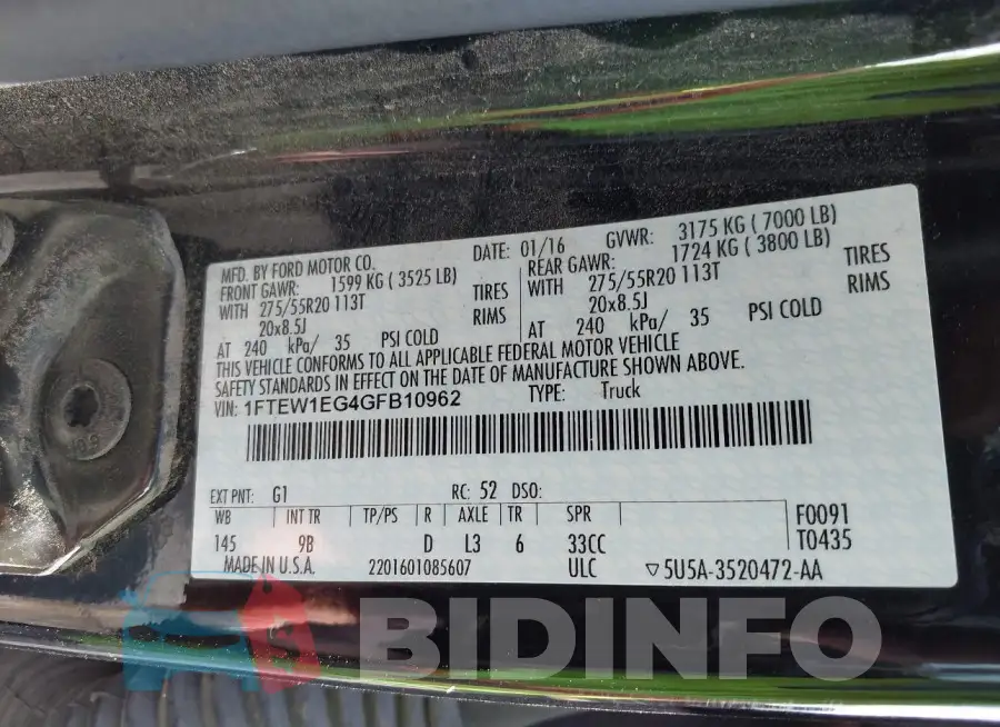 1FTEW1EG4GFB10962 Photo# 9