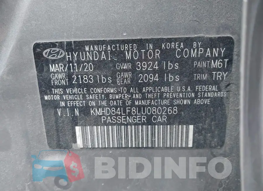 KMHD84LF8LU080268 Photo# 9