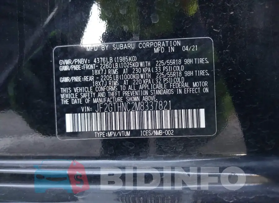 JF2GTHNC2M8337821 Photo# 9