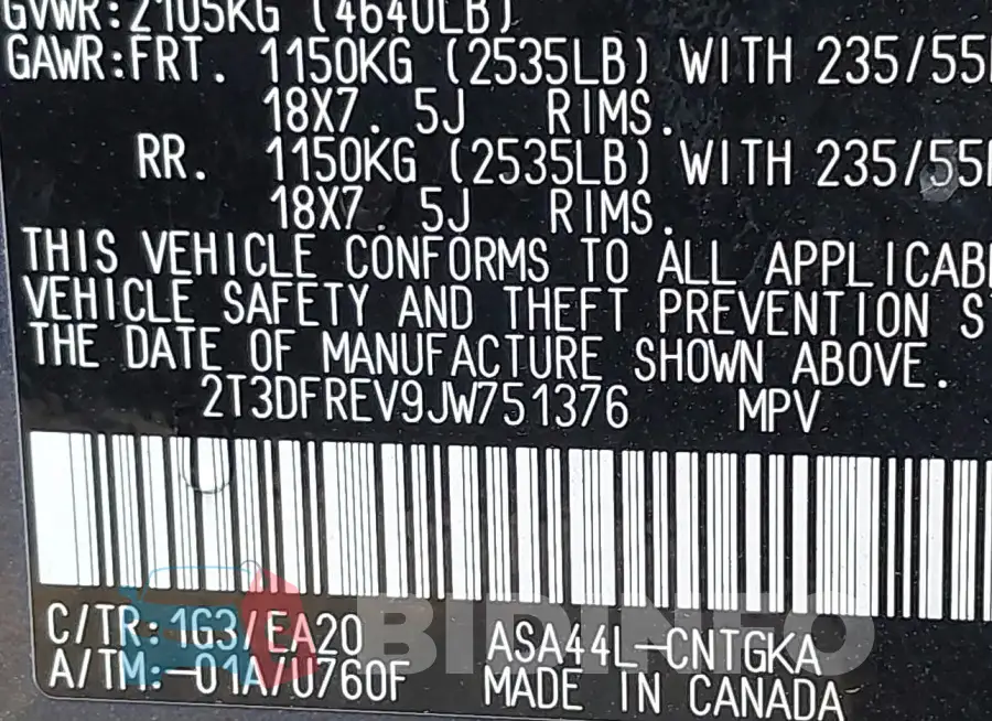 2T3DFREV9JW751376 Photo# 9