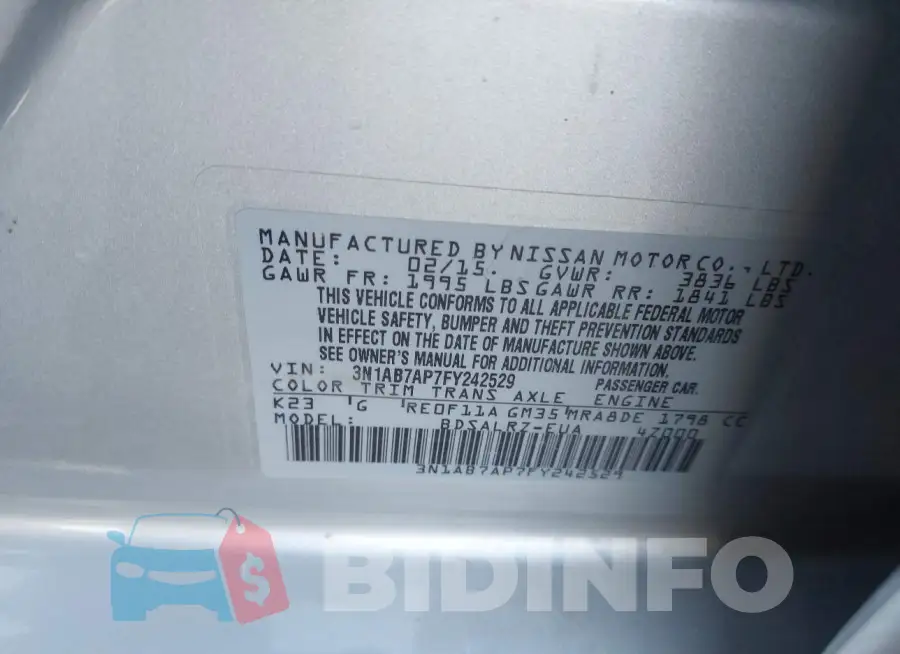3N1AB7AP7FY242529 Photo# 9