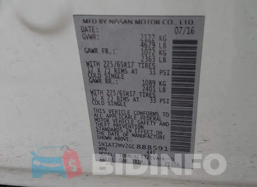 5N1AT2MV2GC888591 Photo# 9