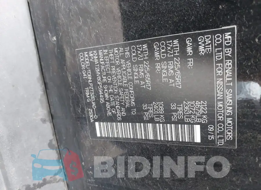 KNMAT2MV8GP594495 Photo# 9