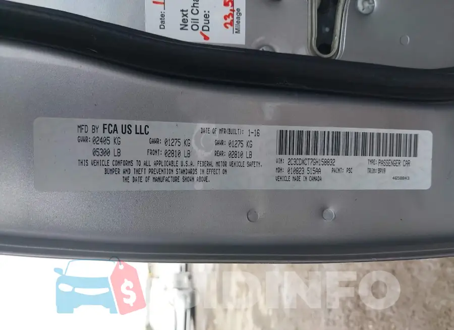 2C3CDXCT7GH158832 Photo# 9