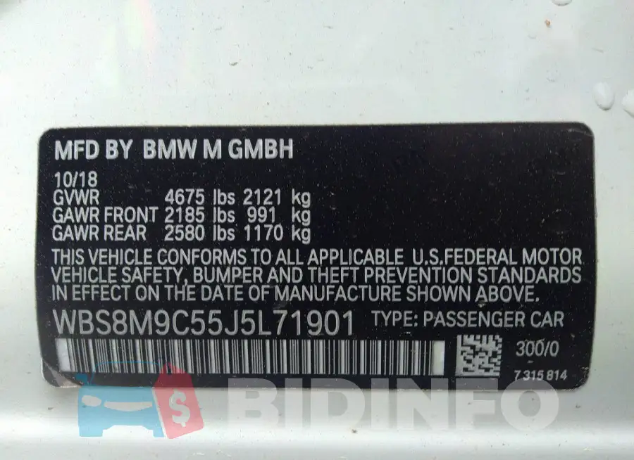 WBS8M9C55J5L71901 Photo# 9