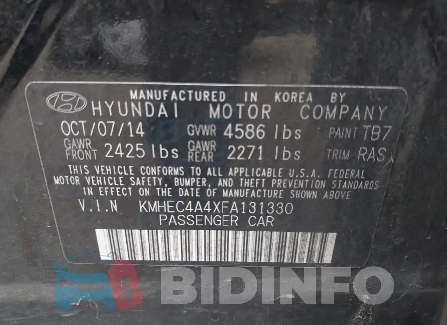KMHEC4A4XFA131330 Photo# 9