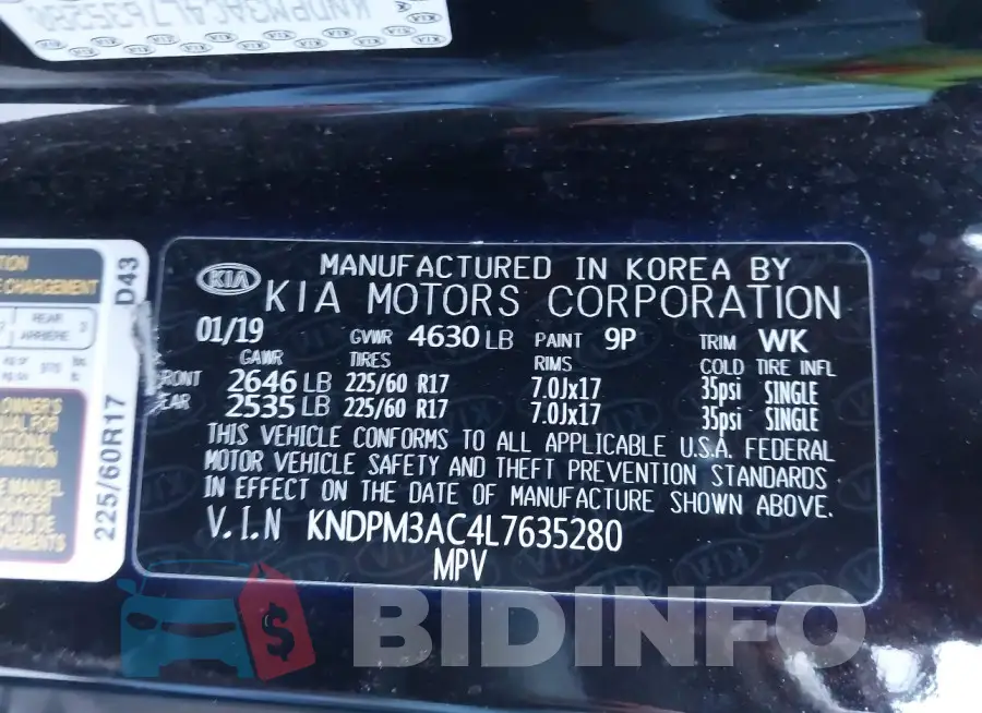KNDPM3AC4L7635280 Photo# 9