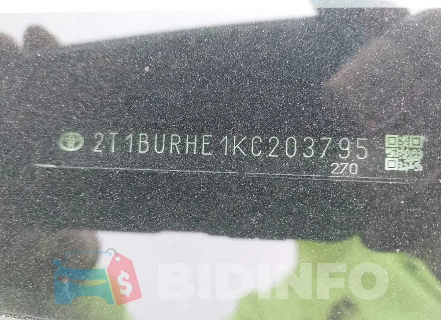 2T1BURHE1KC203795 Photo# 9