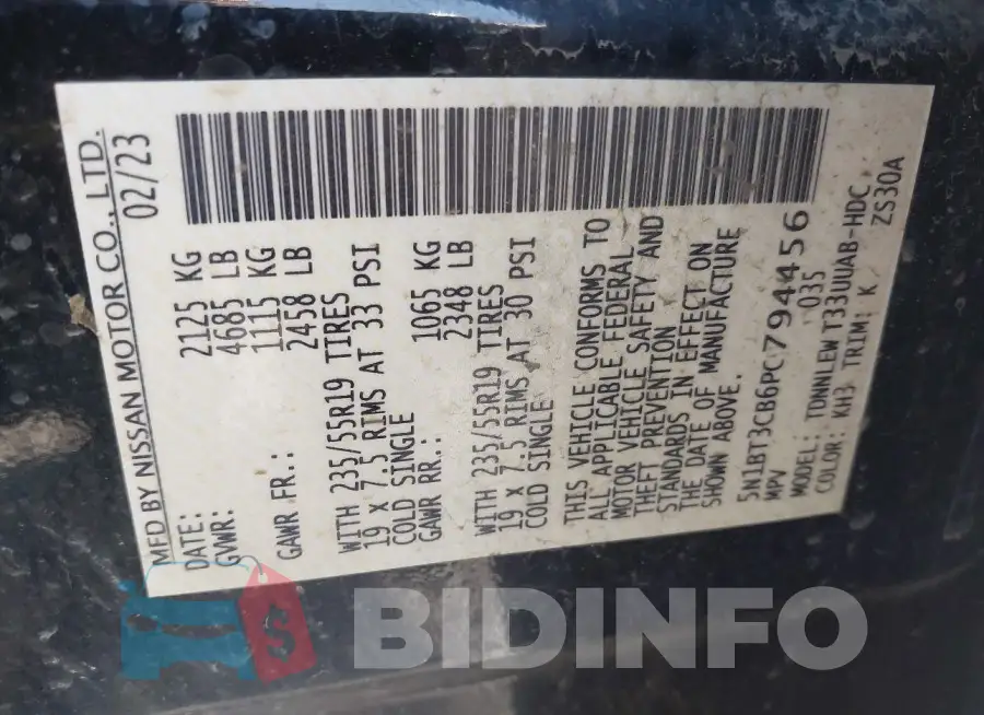 5N1BT3CB6PC794456 Photo# 9