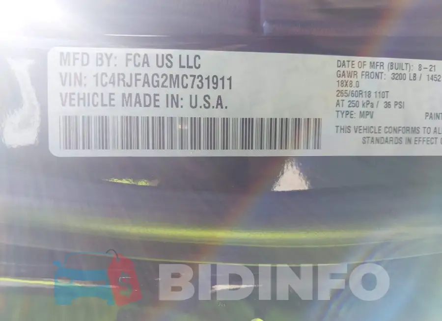 1C4RJFAG2MC731911 Photo# 9