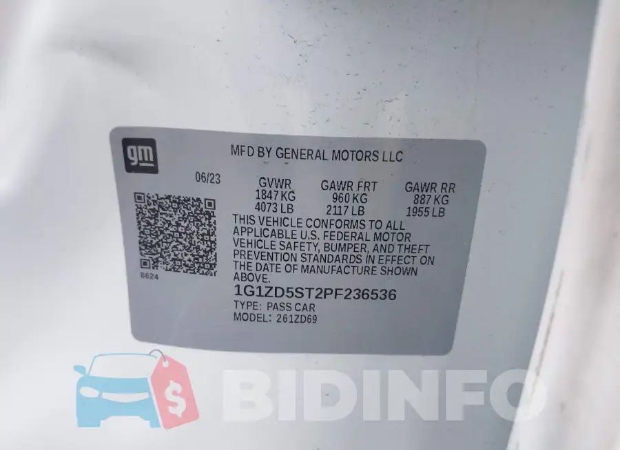 1G1ZD5ST2PF236536 Photo# 9