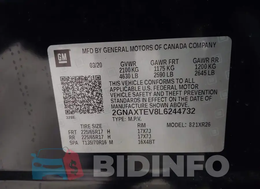 2GNAXTEV8L6244732 Photo# 9