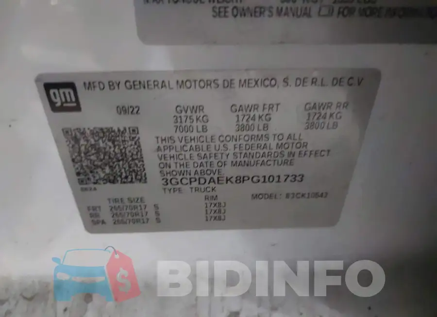 3GCPDAEK8PG101733 Photo# 9