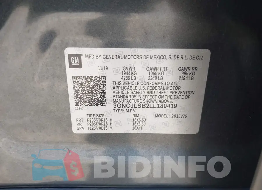 3GNCJLSB2LL189419 Photo# 9