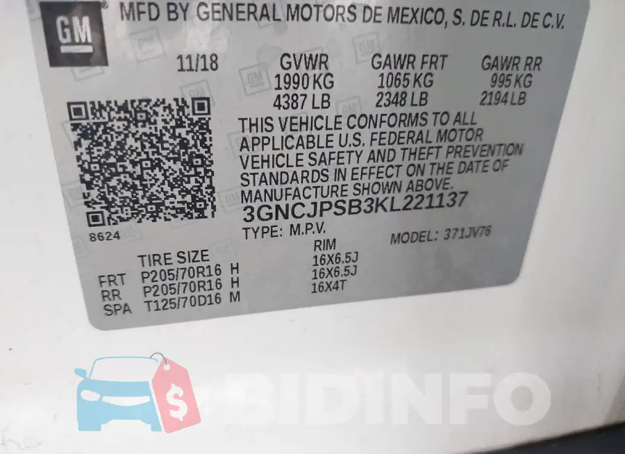 3GNCJPSB3KL221137 Photo# 9