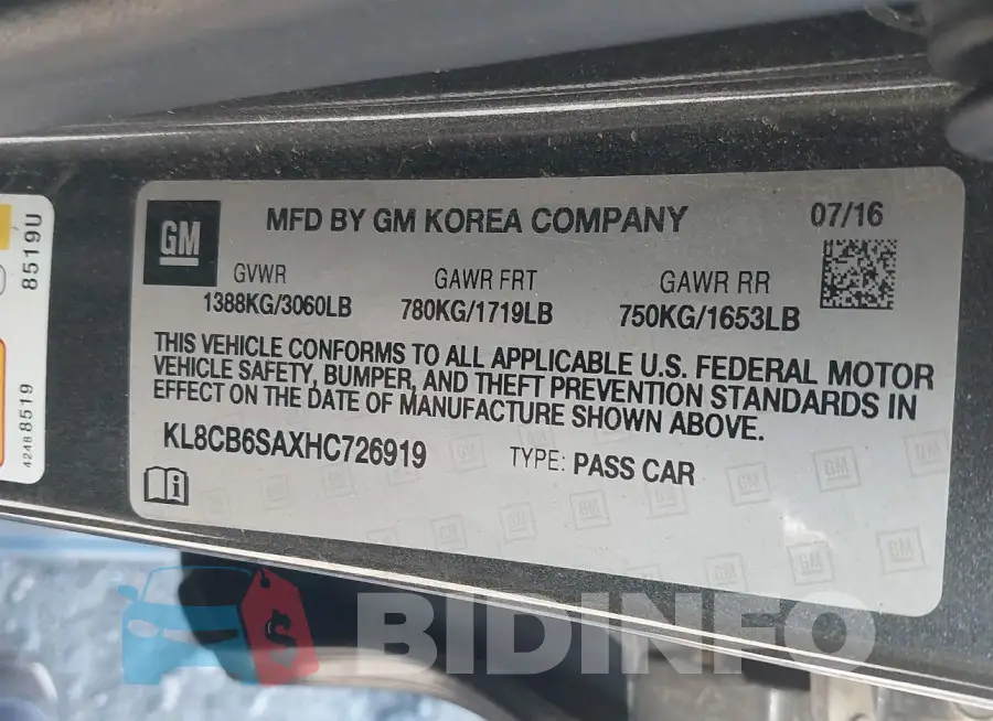 KL8CB6SAXHC726919 Photo# 9