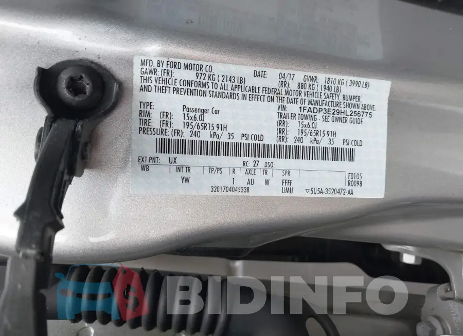 1FADP3E29HL256775 Photo# 9
