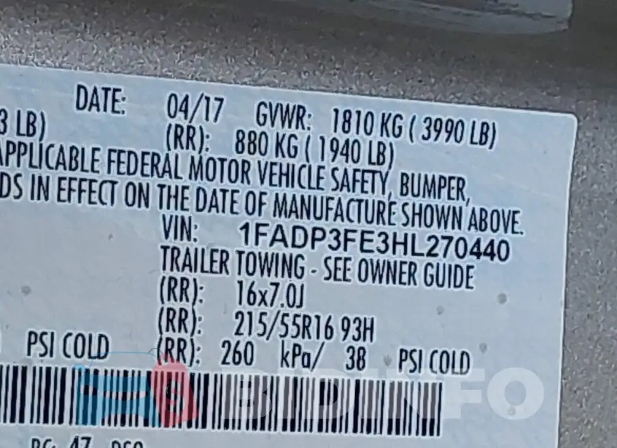 1FADP3FE3HL270440 Photo# 9