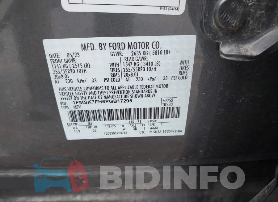 1FMSK7FH6PGB17295 Photo# 9