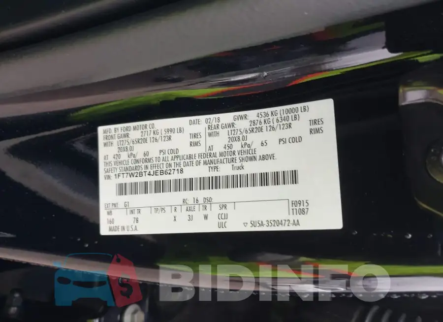 1FT7W2BT4JEB62718 Photo# 9