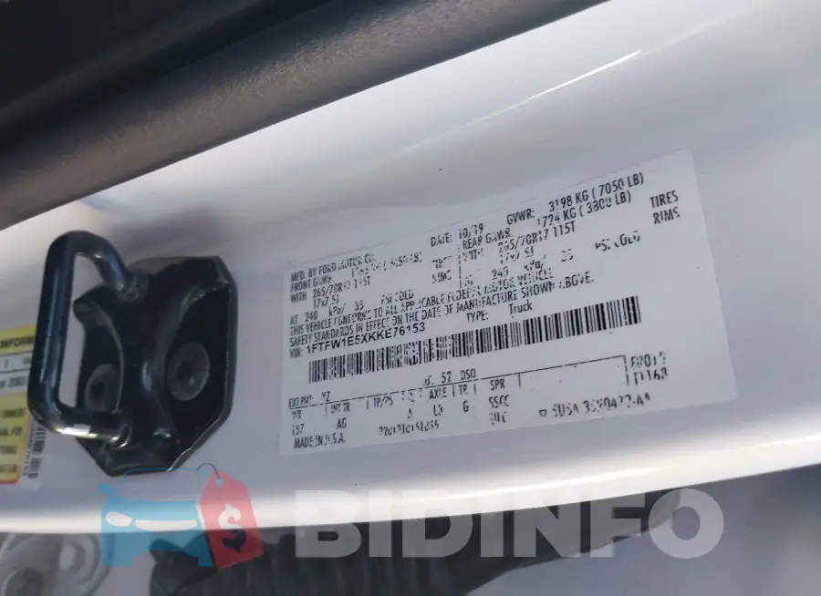 1FTFW1E5XKKE76153 Photo# 9