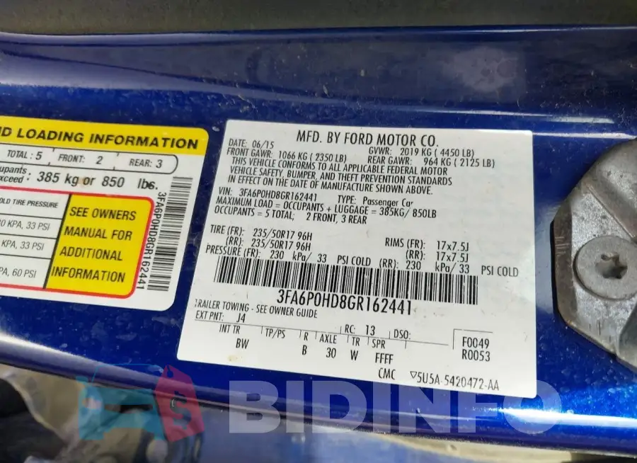 3FA6P0HD8GR162441 Photo# 9