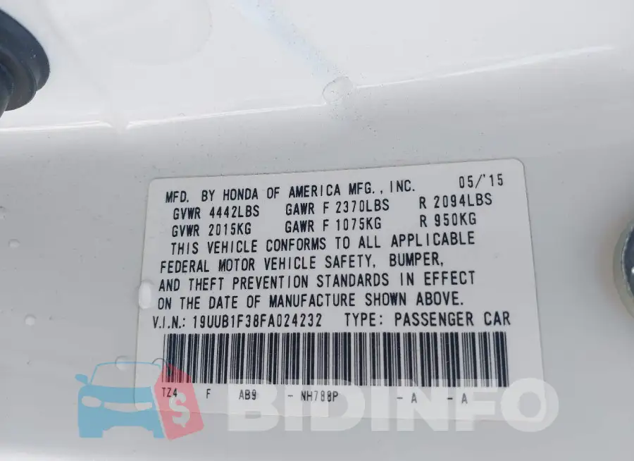 19UUB1F38FA024232 Photo# 9