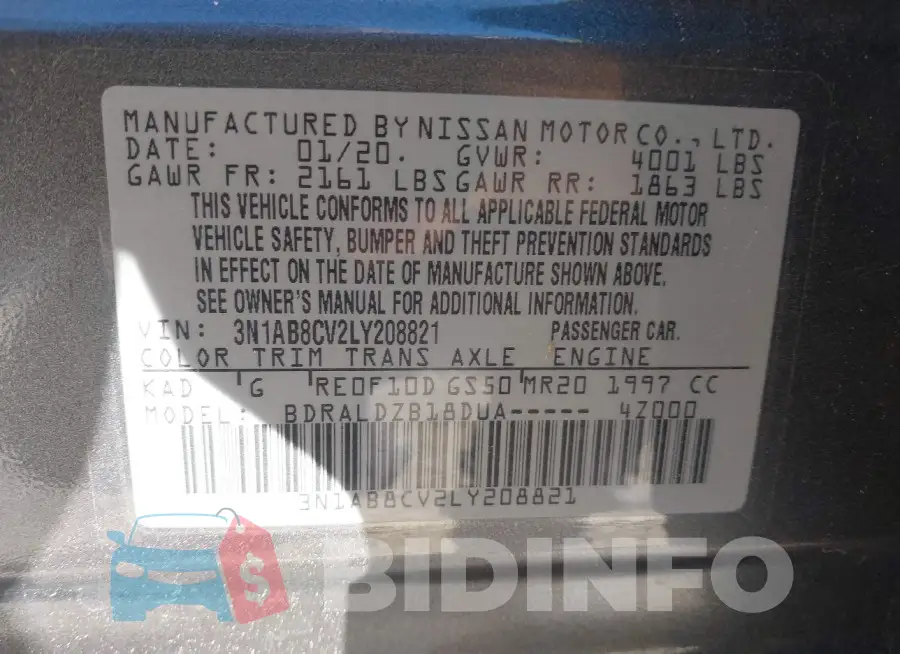 3N1AB8CV2LY208821 Photo# 9