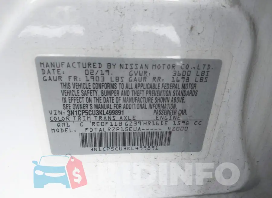 3N1CP5CU3KL499891 Photo# 9