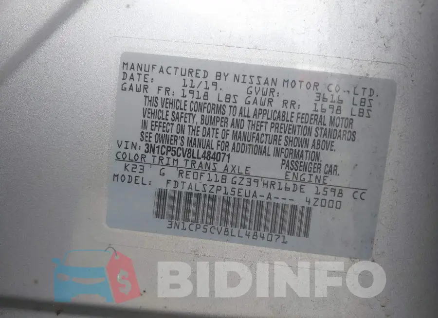 3N1CP5CV8LL484071 Photo# 9