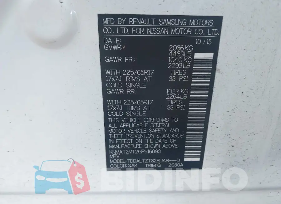KNMAT2MT2GP616893 Photo# 9