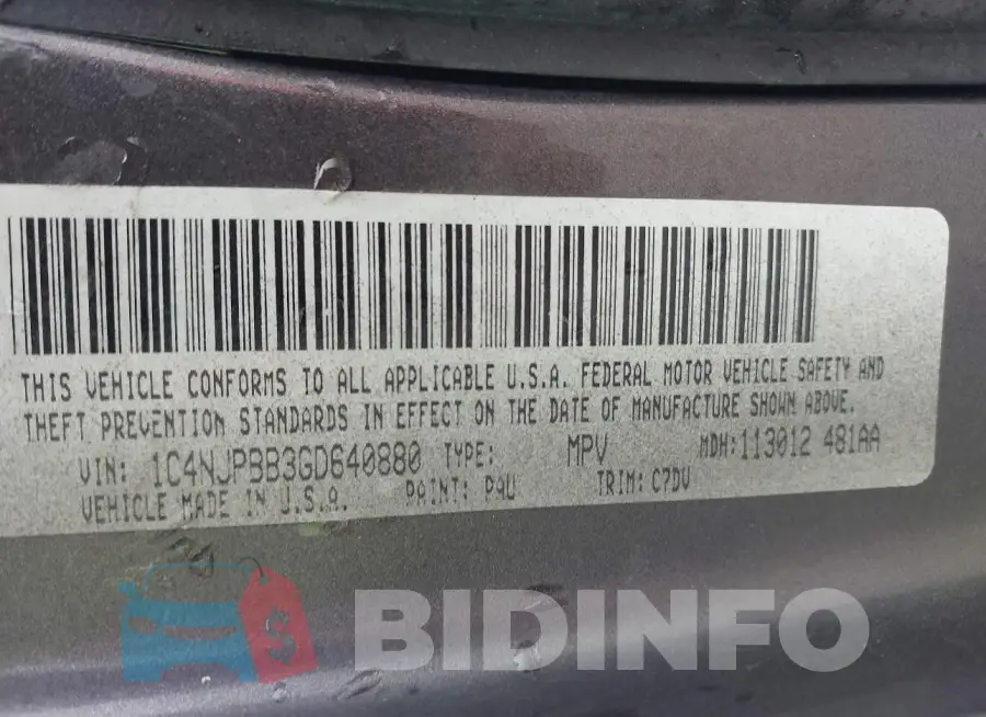 1C4NJPBB3GD640880 Photo# 9