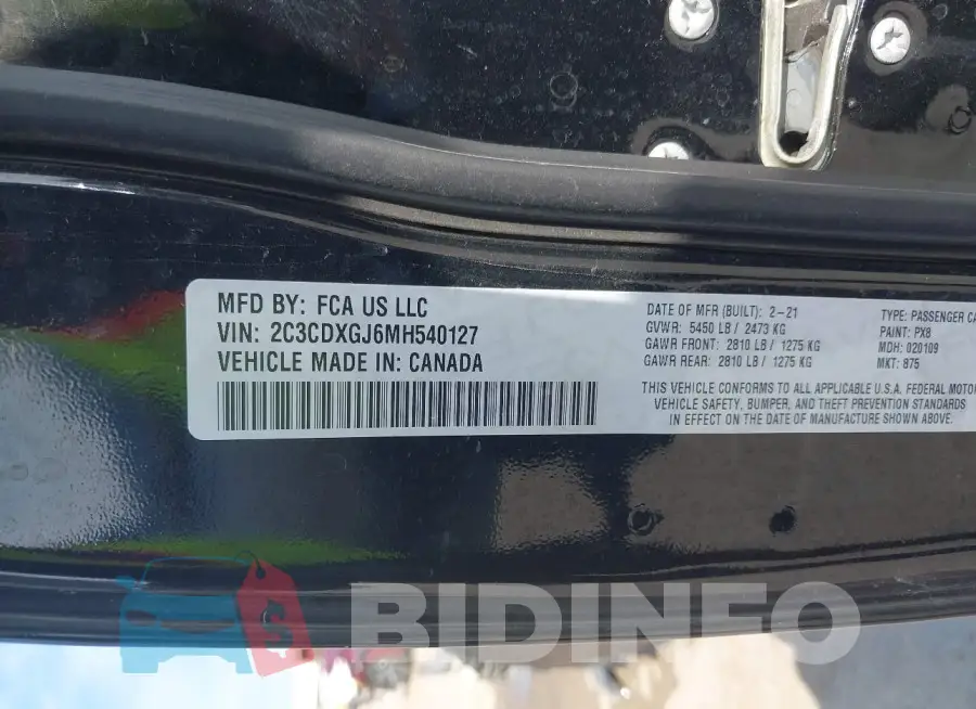 2C3CDXGJ6MH540127 Photo# 9