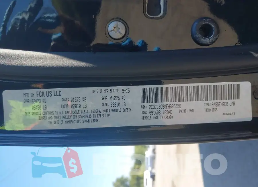 2C3CDZC90FH905556 Photo# 9