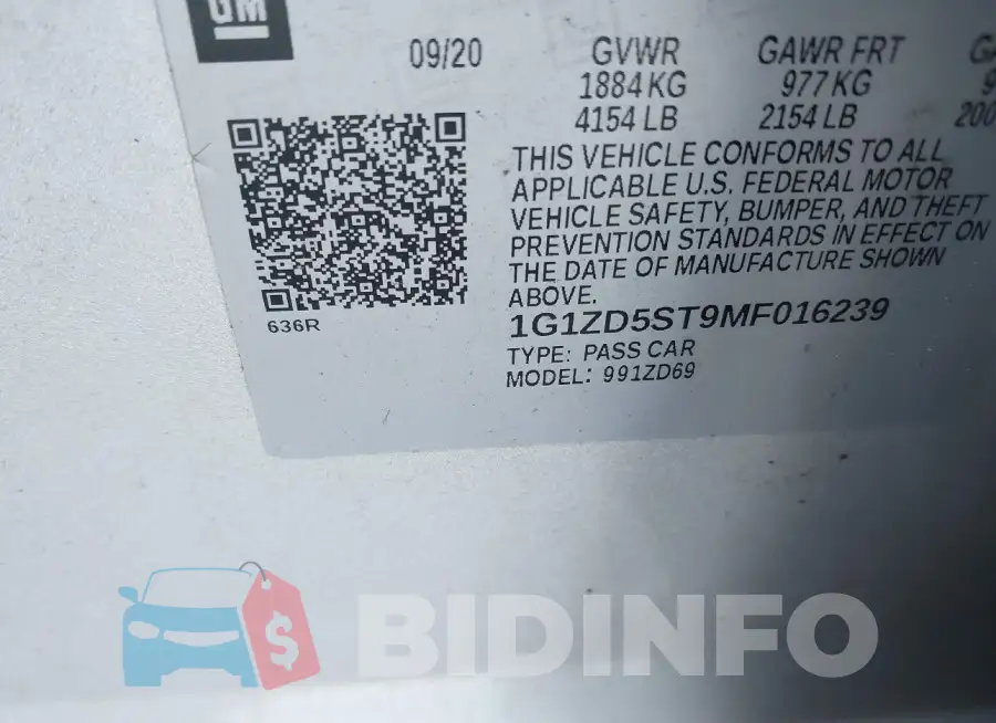1G1ZD5ST9MF016239 Photo# 9