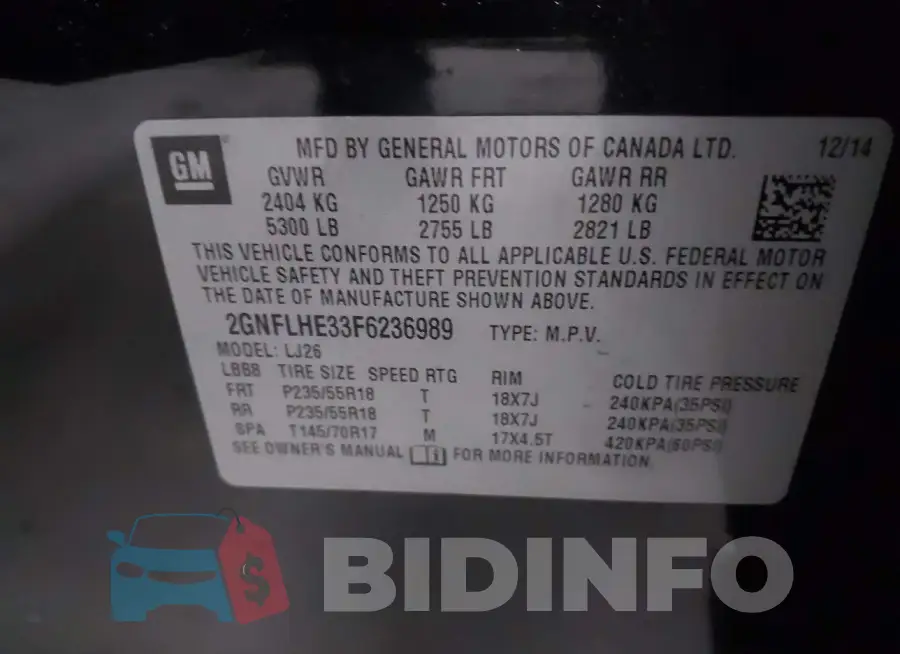 2GNFLHE33F6236989 Photo# 9